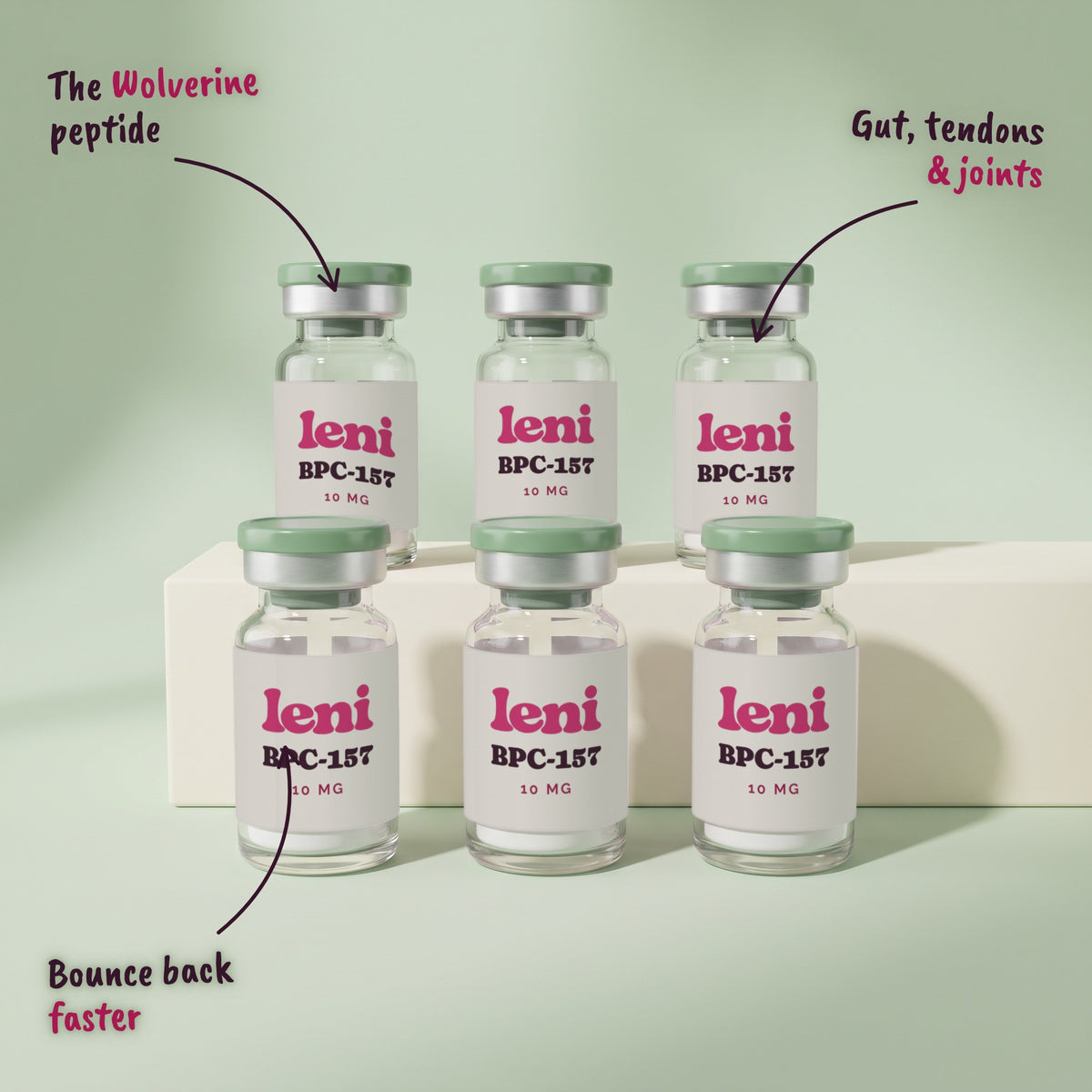 Leni BPC-157 — 6-pack studio alternate artwork
