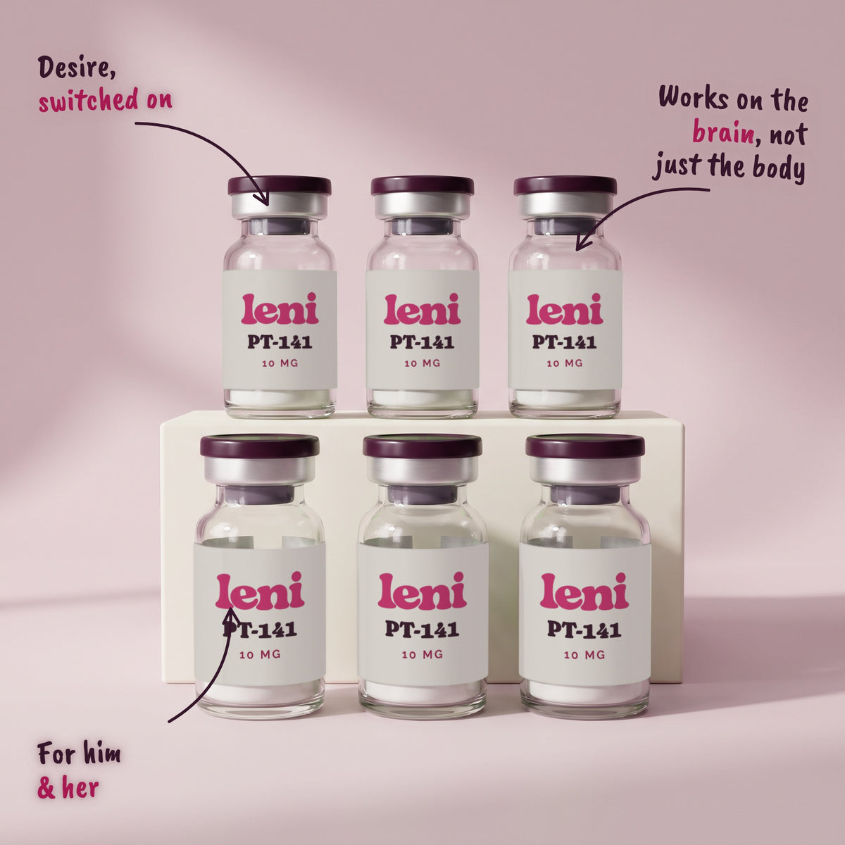 Leni PT-141 (Bremelanotide) — 6-pack studio alternate artwork